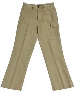 Polo by Ralph Lauren 38x32 Linen Cotton Blend Button Tan Pants B18
